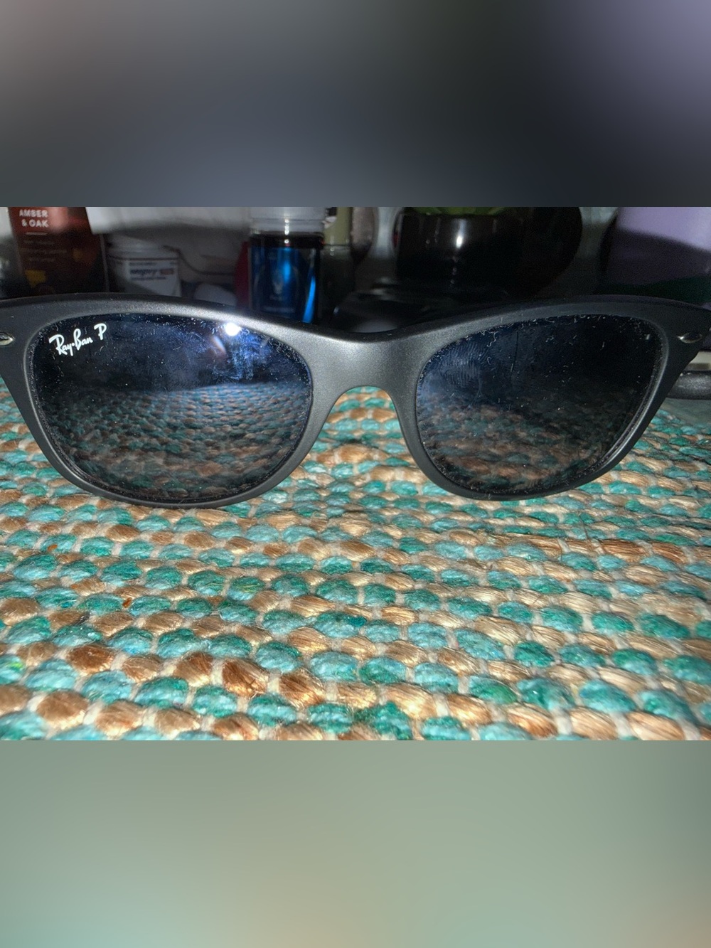 Ray-Ban Black Frame Sunglasses with Dark Lenses. Polarized.